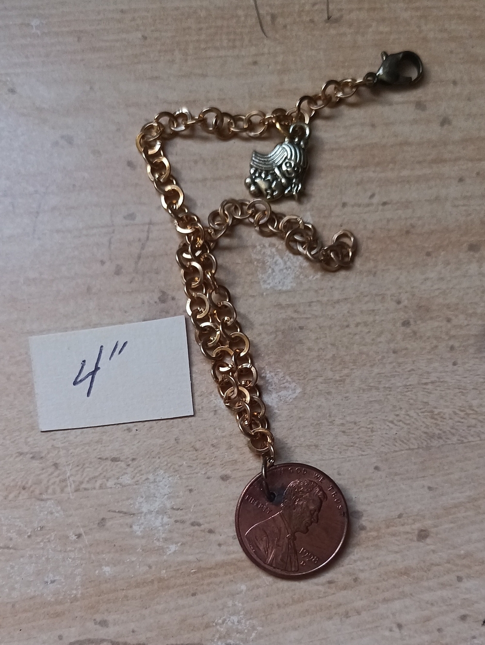 Gold-Tone 1998 Penny Charm Bracelet